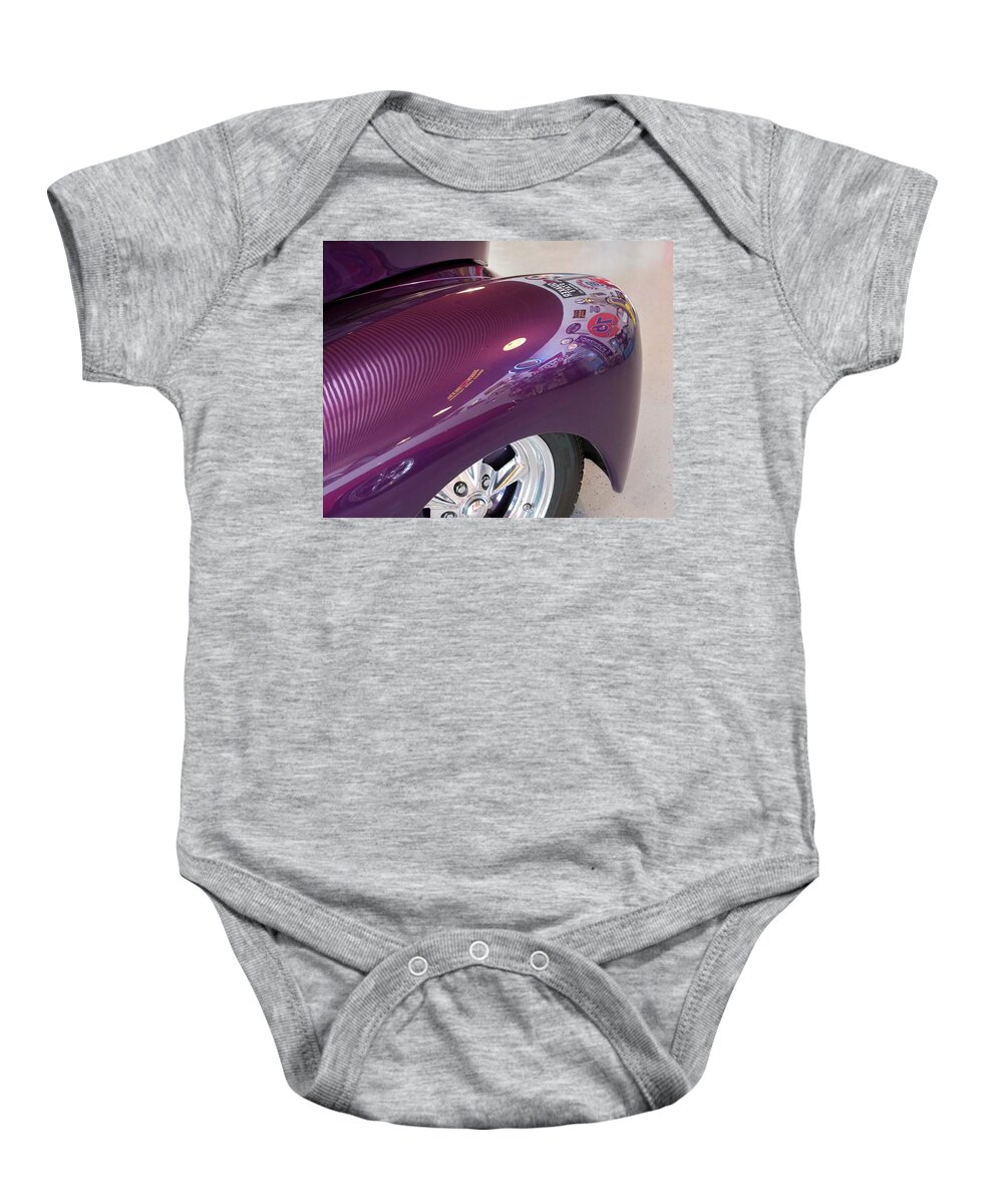 Willies Baby Onesie featuring the photograph Willy's Fender by Jeanne May