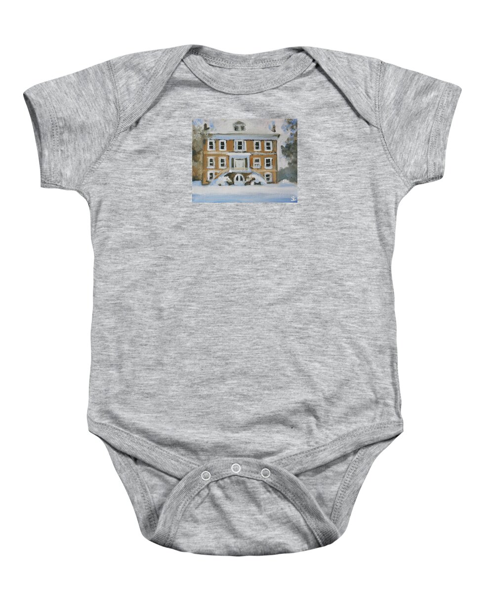House Baby Onesie featuring the painting Willowbank in Winter by Sarah Lynch