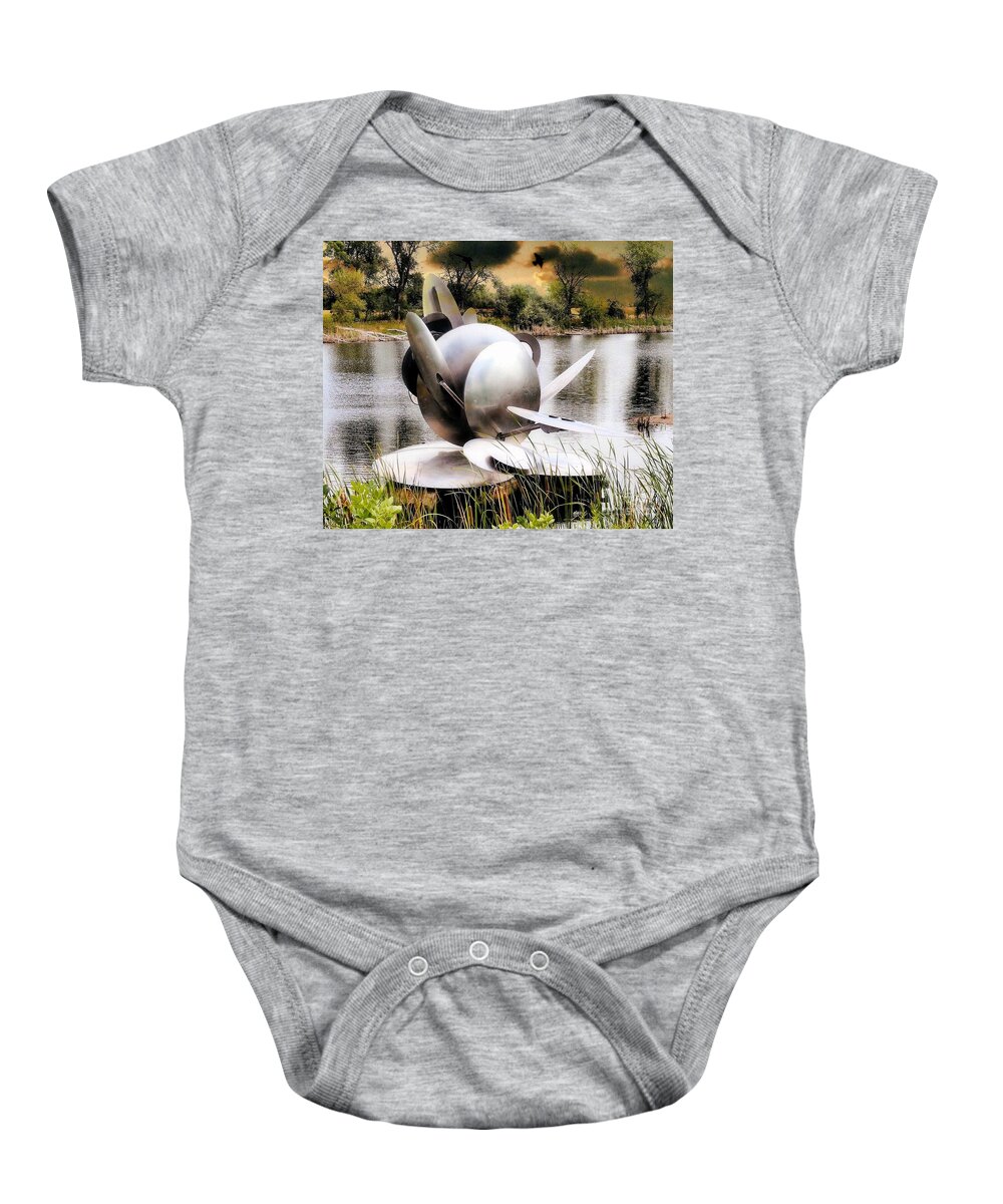 Wind Sculpture Baby Onesie featuring the photograph Wind Sculpture by George Baker #2 by Janette Boyd