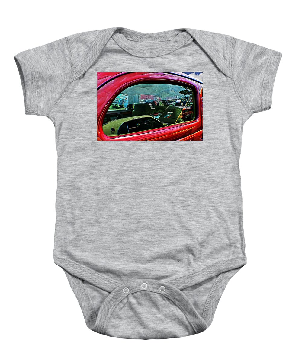 Cars Baby Onesie featuring the photograph Window reflection bump map by Karl Rose