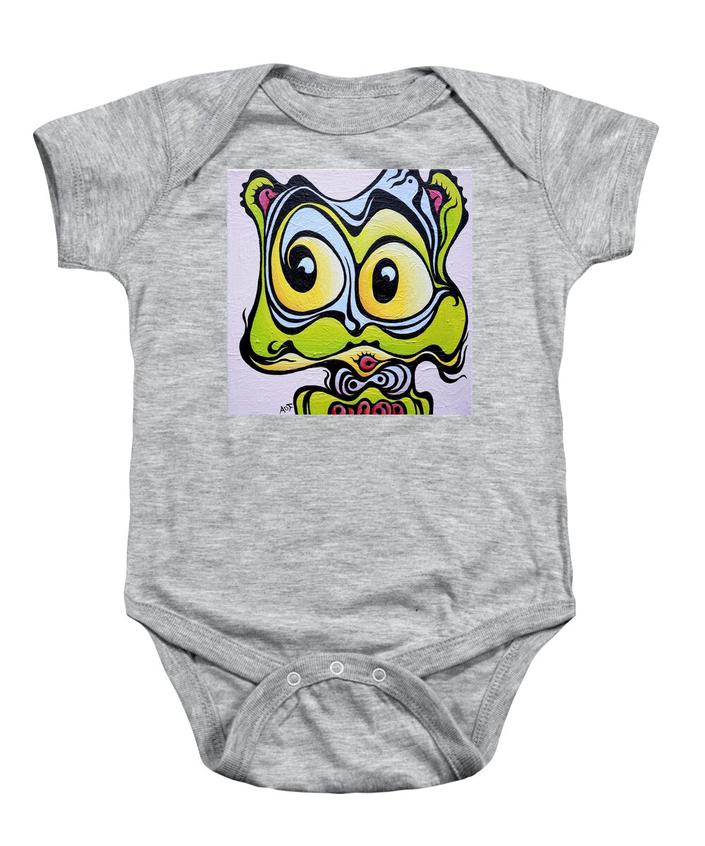 Windy Baby Onesie featuring the painting Windy Cindy by Amy Ferrari