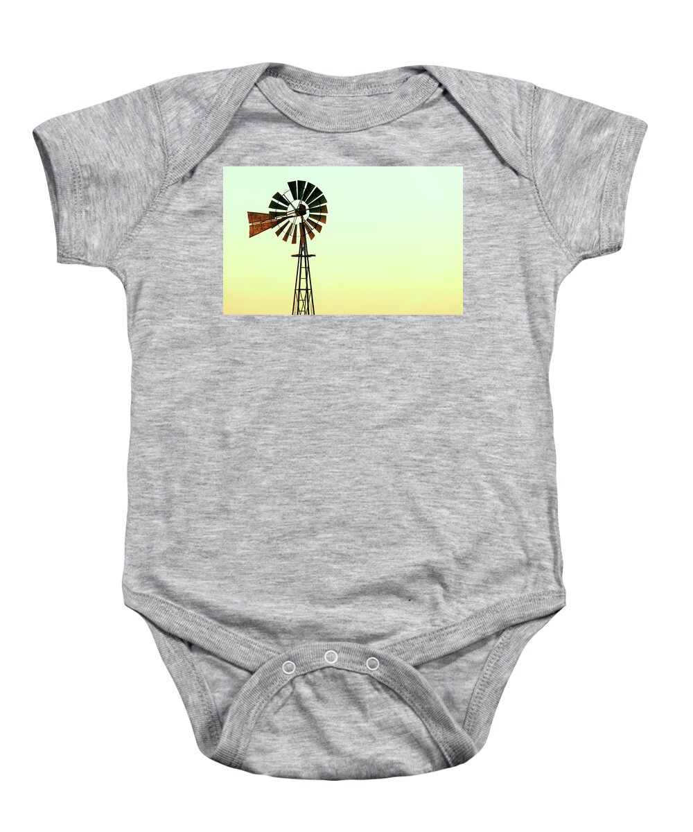 Windmill Baby Onesie featuring the photograph Winmill Tint by Todd Klassy