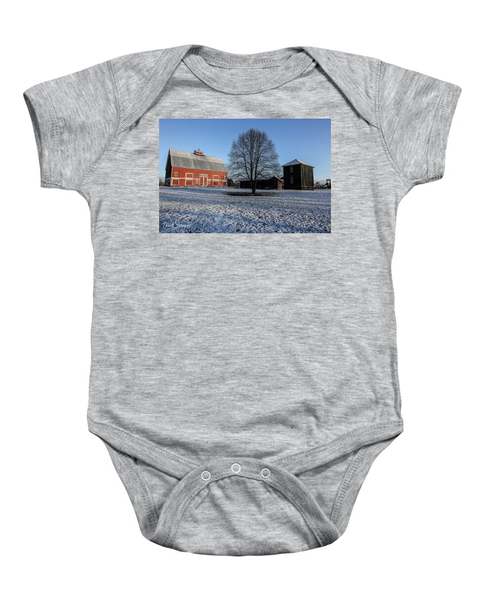 Winter Baby Onesie featuring the photograph Winter at Hovander by Mark Joseph