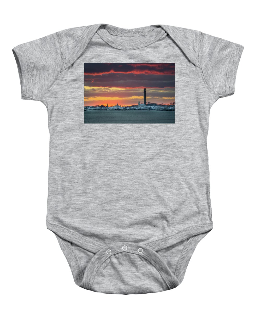 Provincetown Baby Onesie featuring the photograph Winter Layers by Ellen Koplow