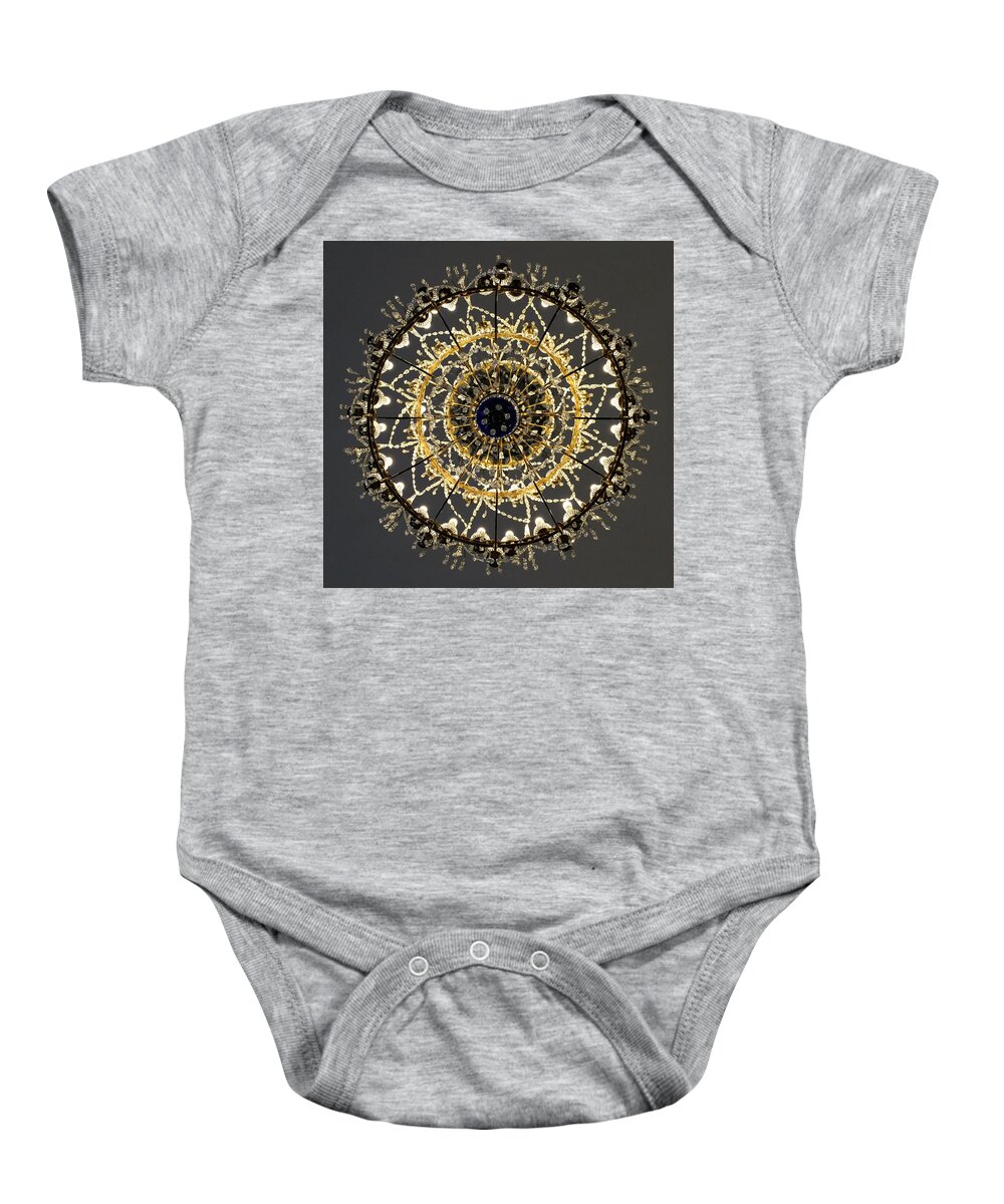 Chandelier Baby Onesie featuring the photograph Winter Palace 2 by Annette Hadley