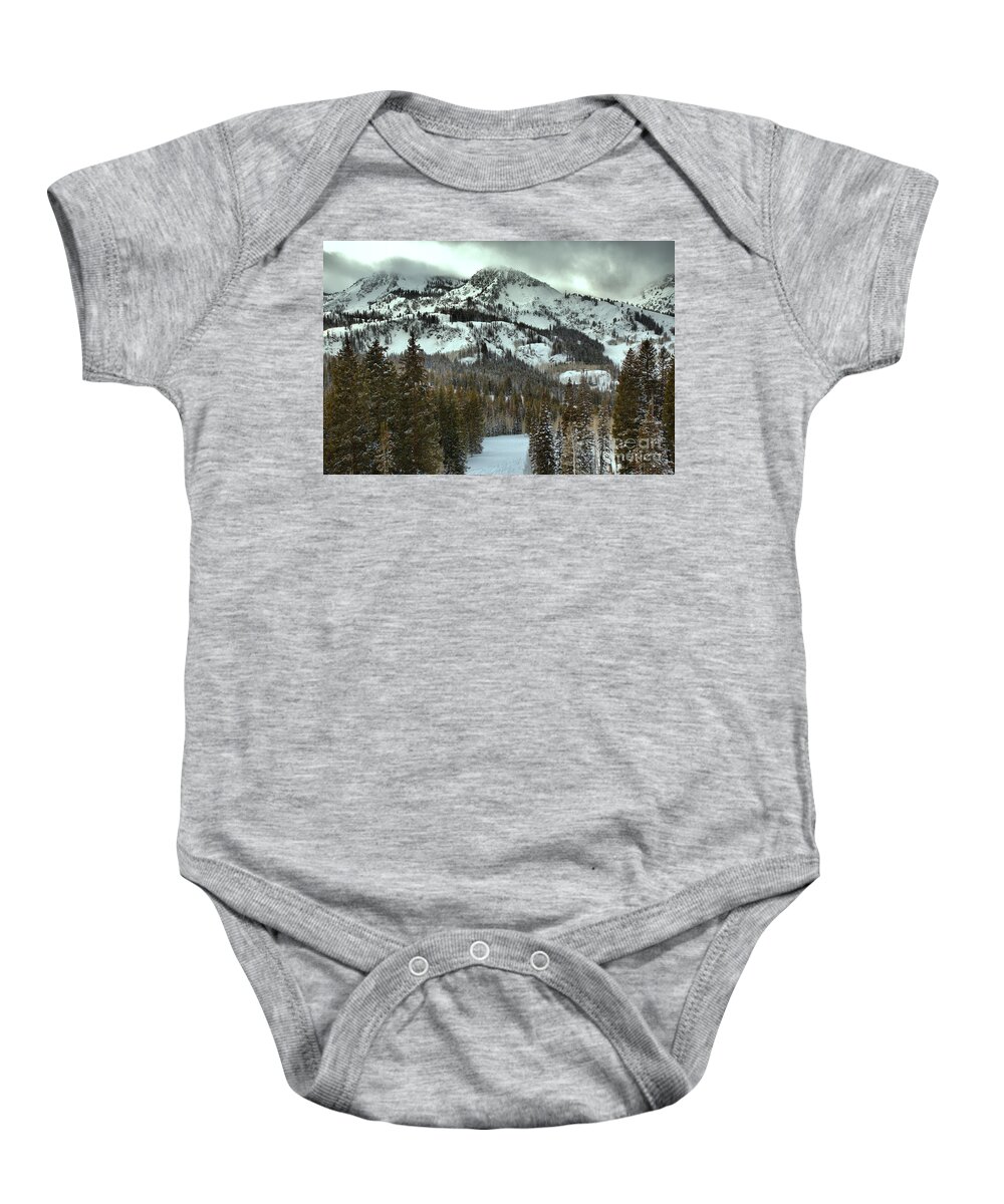 Brighton Baby Onesie featuring the photograph Winter Storms Over Brighton by Adam Jewell