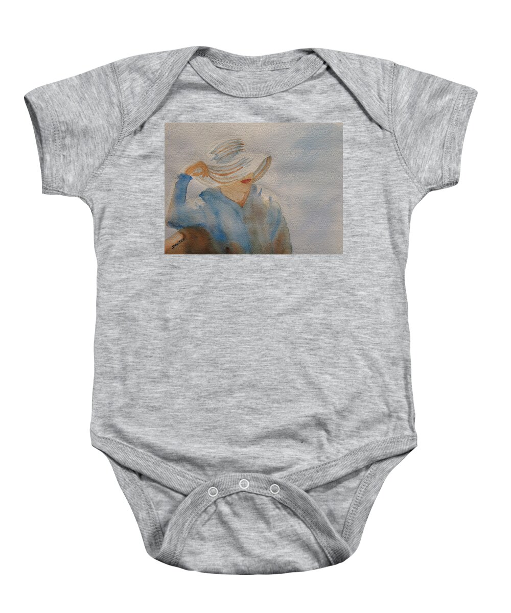 Girls Baby Onesie featuring the painting Winter Sun I by Jenny Armitage