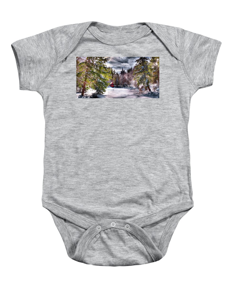 Winter Sunlight Baby Onesie featuring the photograph Winter Sunlight by David Patterson