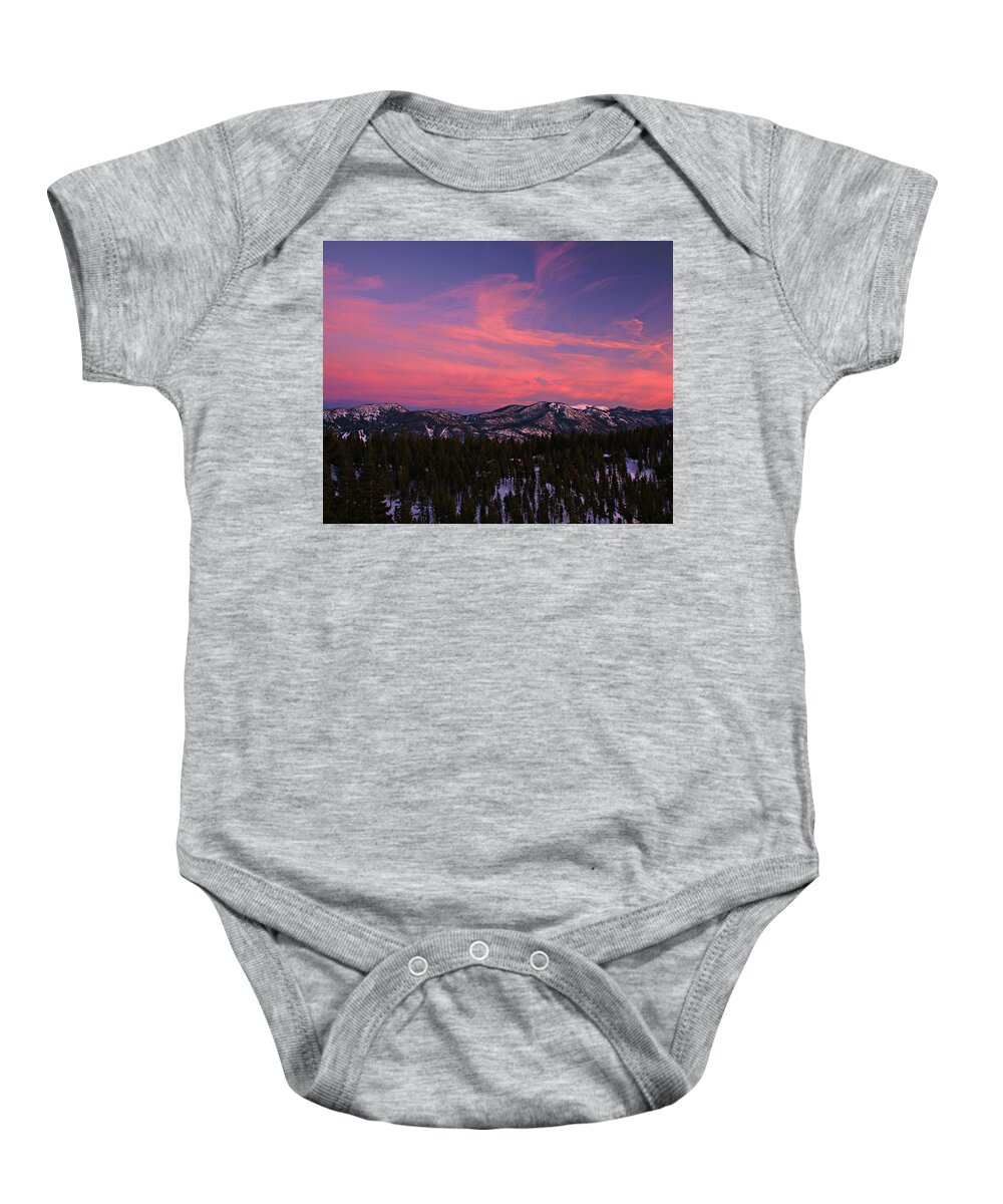 North Shore Baby Onesie featuring the photograph Winter Sunset by Sean Sarsfield