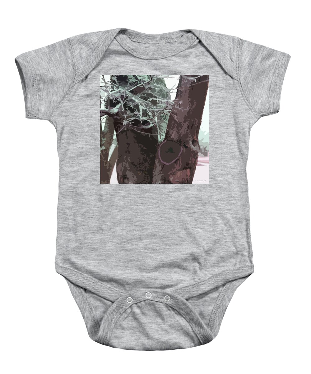 Winter Baby Onesie featuring the photograph Winter Trees by John Lautermilch
