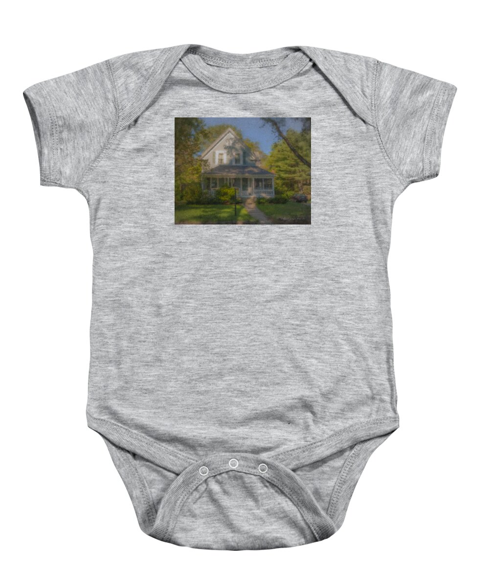 House Baby Onesie featuring the painting Wooster Family Home by Bill McEntee