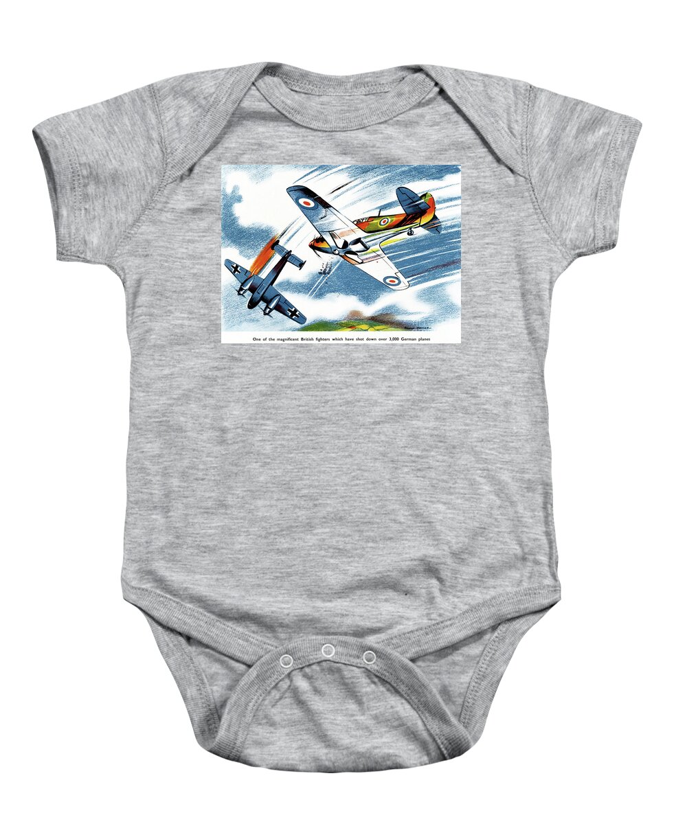 1940s Baby Onesie featuring the drawing BRITISH FIGHTER, c1943 by Granger