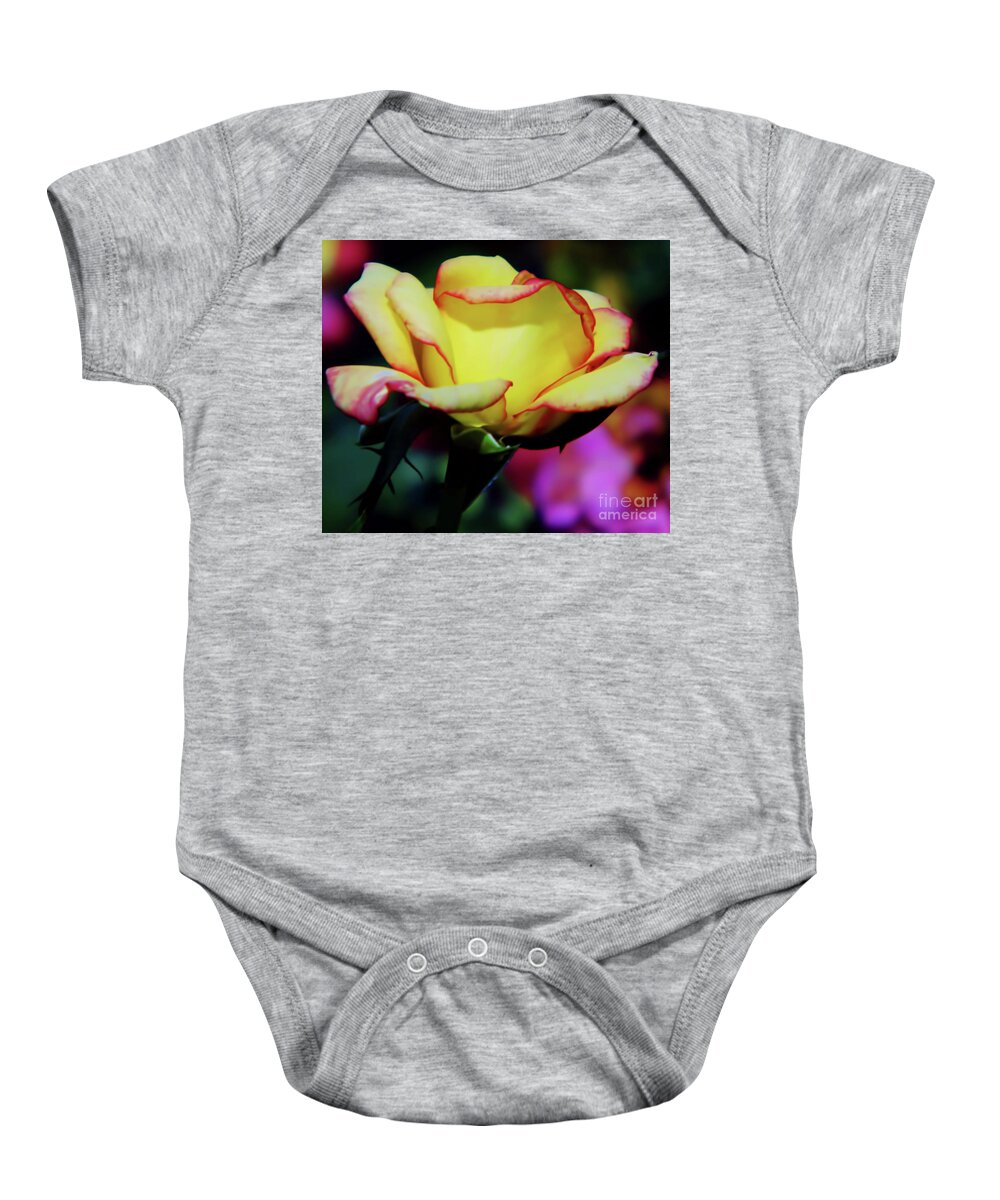 Rose Baby Onesie featuring the photograph Yellow Beauty by D Hackett