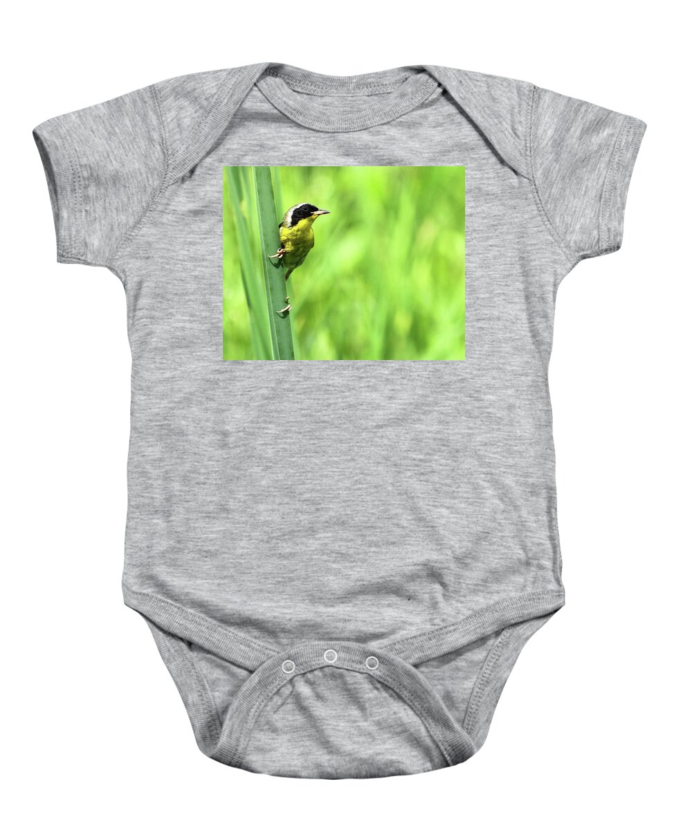 Common Yellow Throat Baby Onesie featuring the photograph Yellow Throat by Art Cole
