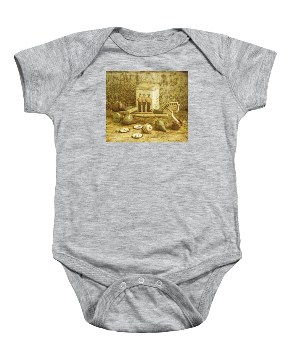 Yesterday's Play Baby Onesie featuring the photograph Yesterday's Play by Bellesouth Studio