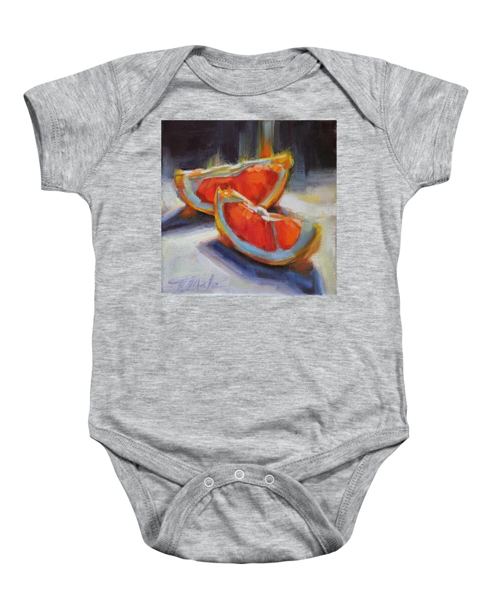 Oranges Baby Onesie featuring the painting You Bring Out the Best In Me by Tracy Male