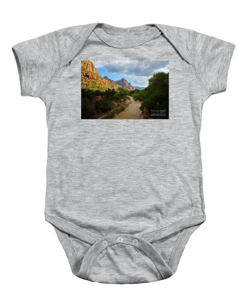 Zion Baby Onesie featuring the photograph Zion National Park by Diane Diederich