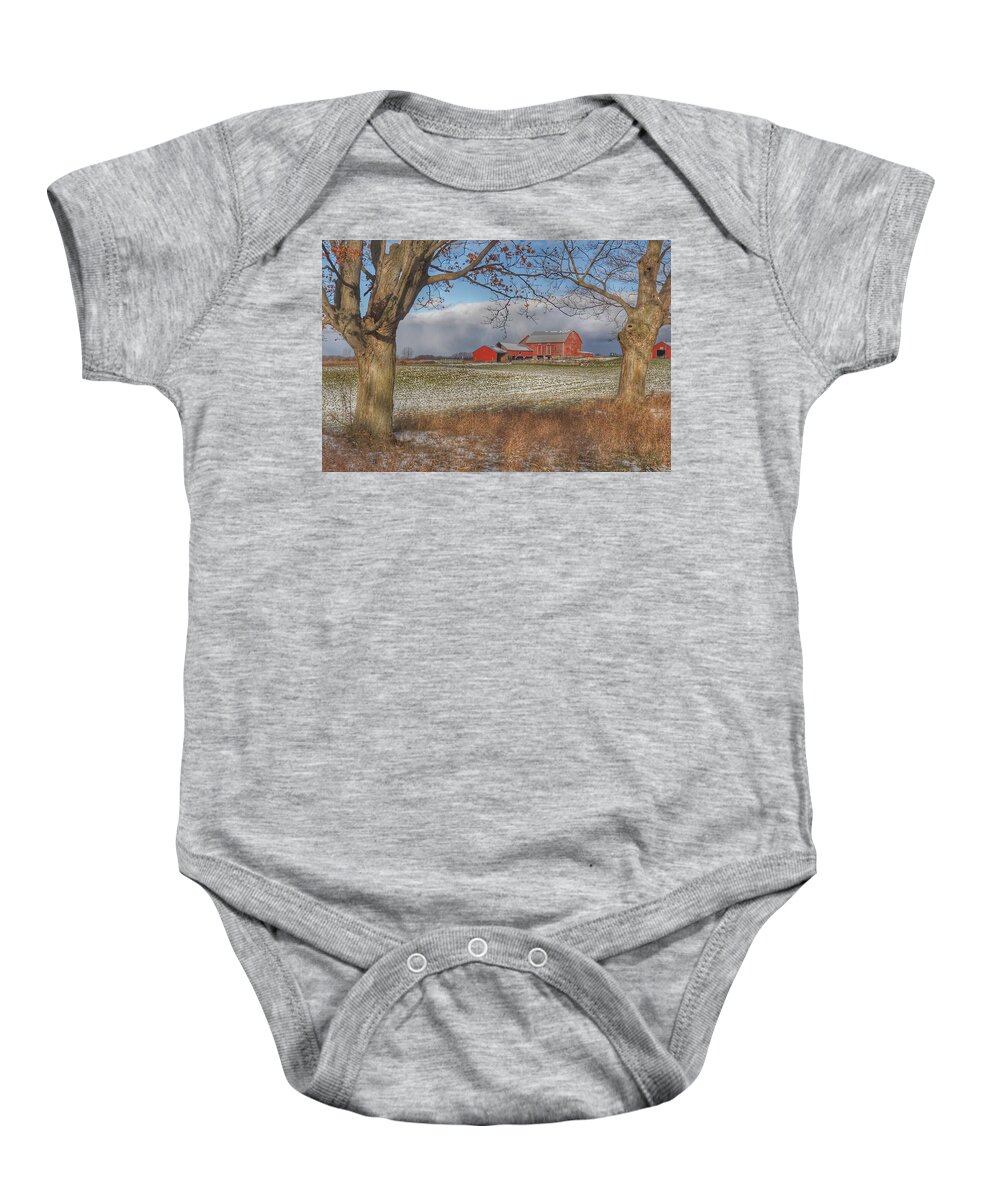 Barn Baby Onesie featuring the photograph 0265 - The Approaching Storm on Edwards by Sheryl L Sutter