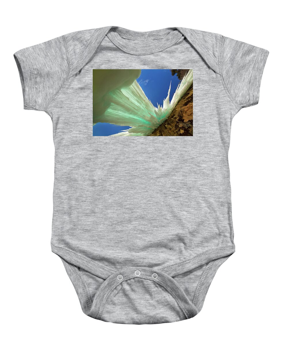 Ice Caves Baby Onesie featuring the photograph Frozen Falls #1 by Steve White