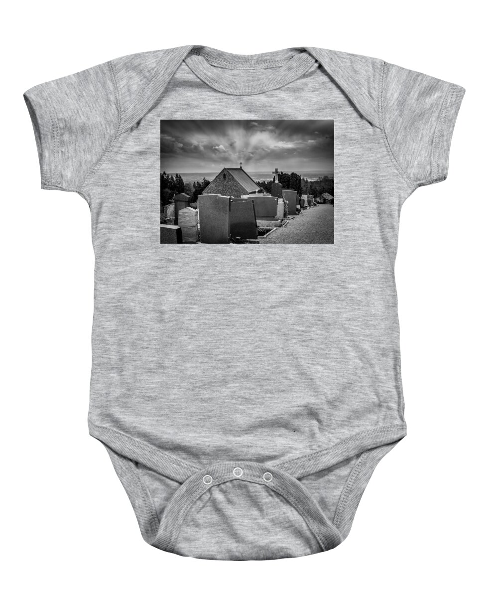 Cemetery Baby Onesie featuring the photograph Friedhof Hohenpeissenberg cemetery #2 by Alessandra RC