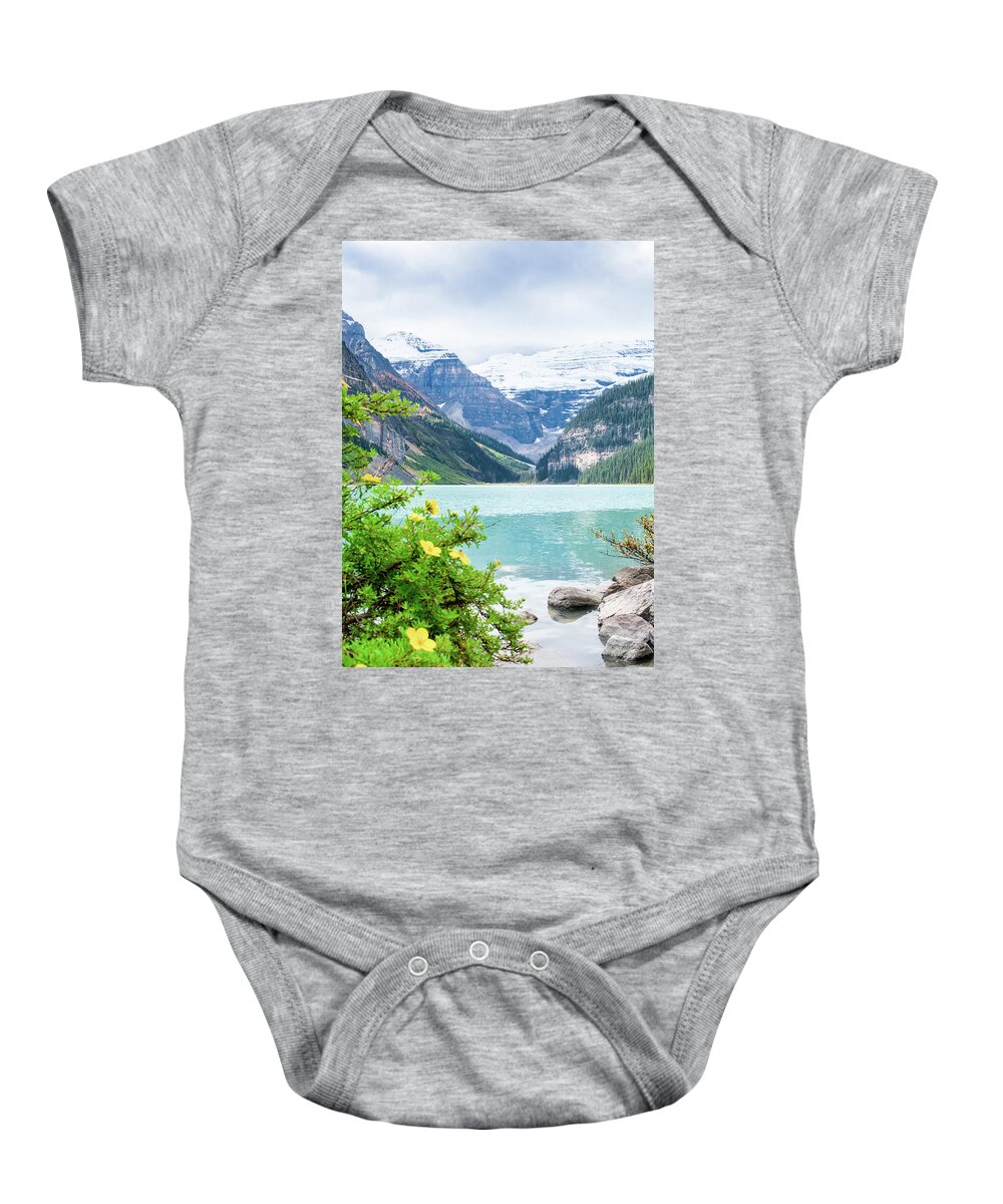 Alberta Baby Onesie featuring the photograph Lake Louise Banff #1 by Nick Mares