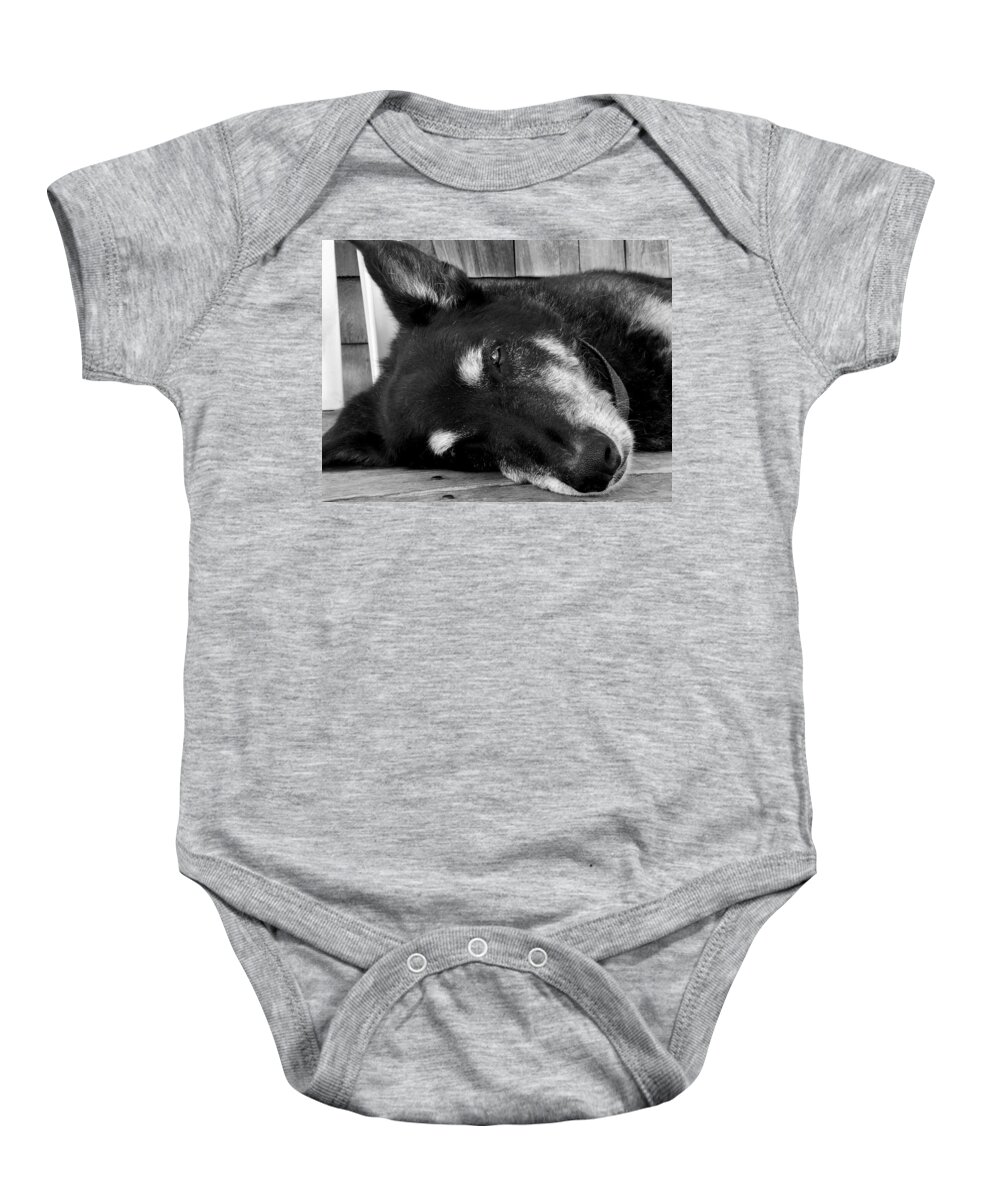 Lobster Dock Baby Onesie featuring the photograph Lobstah Dock Dawg Nap #1 by Debra Grace Addison