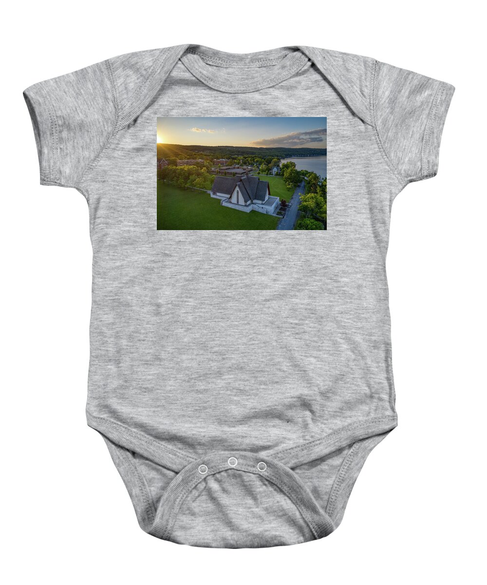 Finger Lakes Baby Onesie featuring the photograph Norton Chapel Keuka Lake #1 by Anthony Giammarino
