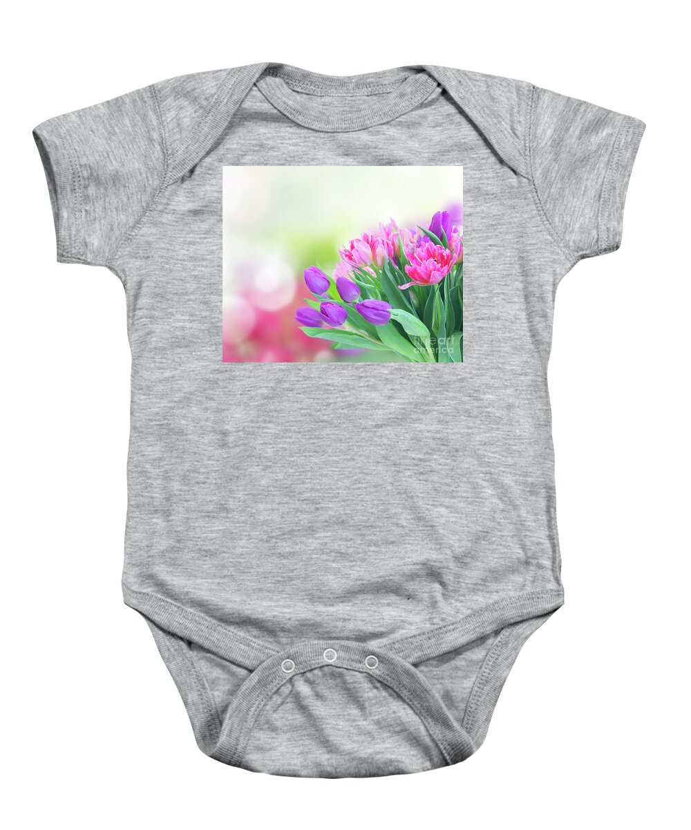 Tulips Baby Onesie featuring the photograph Mauve Affair by Anastasy Yarmolovich