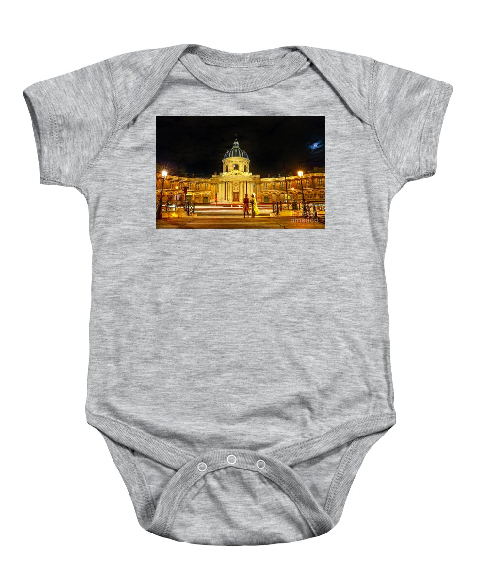 Paris Baby Onesie featuring the photograph Pont des Arts night #1 by Benny Marty