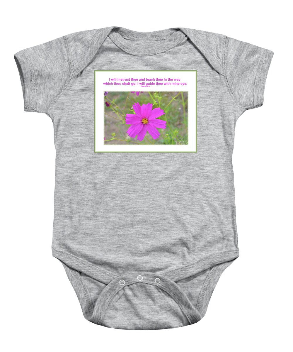  Baby Onesie featuring the mixed media Psalm 32 8 #1 by Lori Tondini