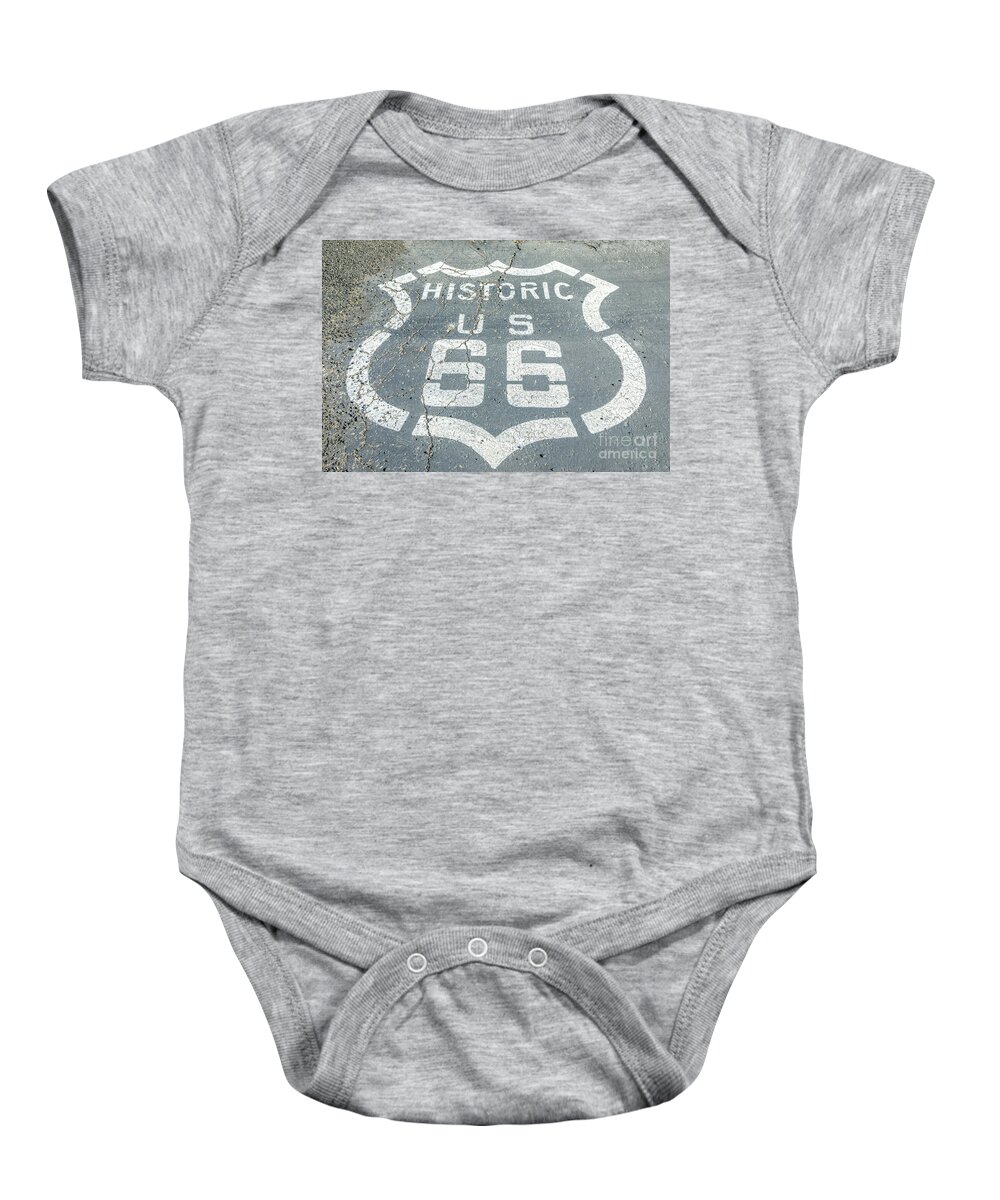 Route 66 Baby Onesie featuring the photograph Route 66 Street Sign #1 by Benny Marty