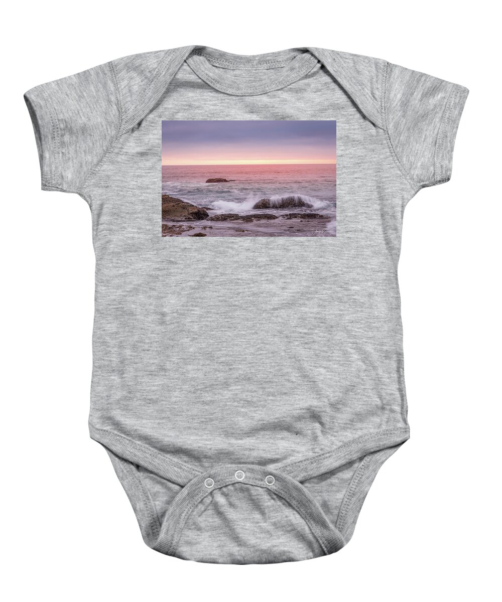 Ocean Baby Onesie featuring the photograph Sunset Sprays #1 by Aaron Burrows