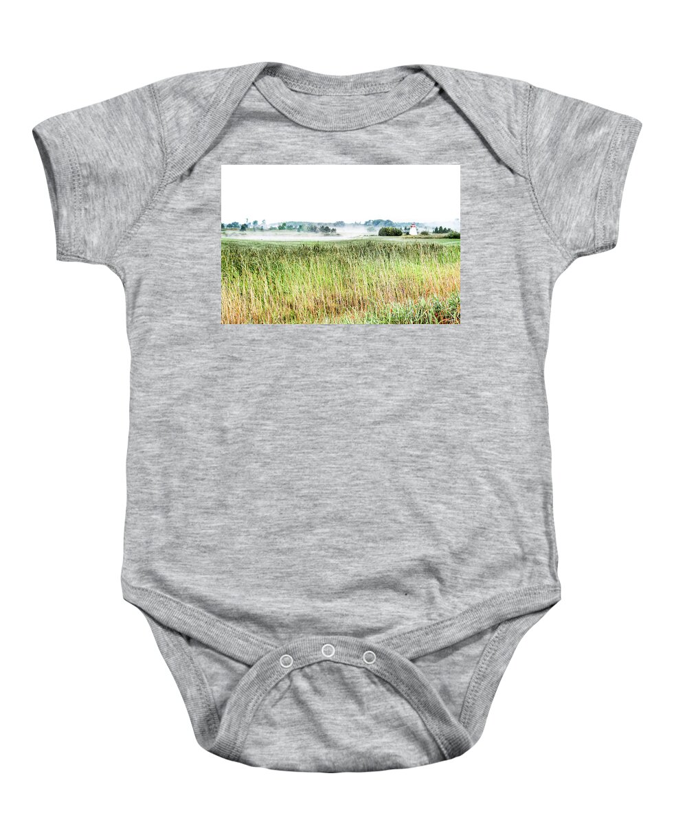 Landscape Baby Onesie featuring the photograph The Foggy Valley #1 by Nick Mares