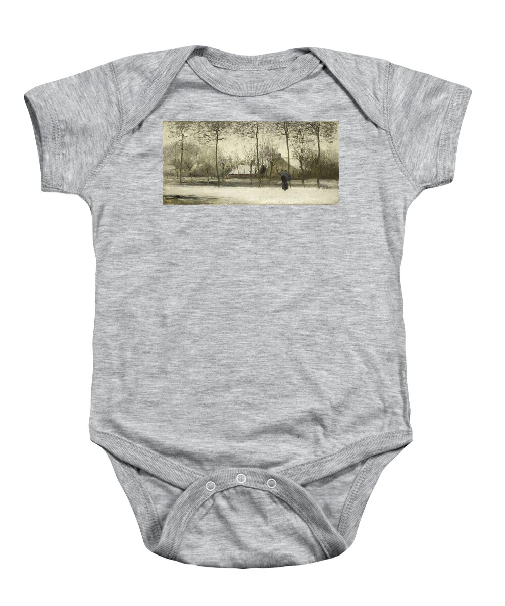 Canvas Baby Onesie featuring the painting Winter landscape. #1 by Willem Maris