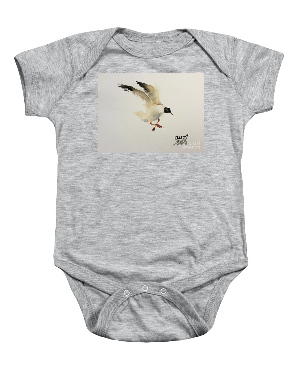1172019 Baby Onesie featuring the painting 1172019 by Han in Huang wong
