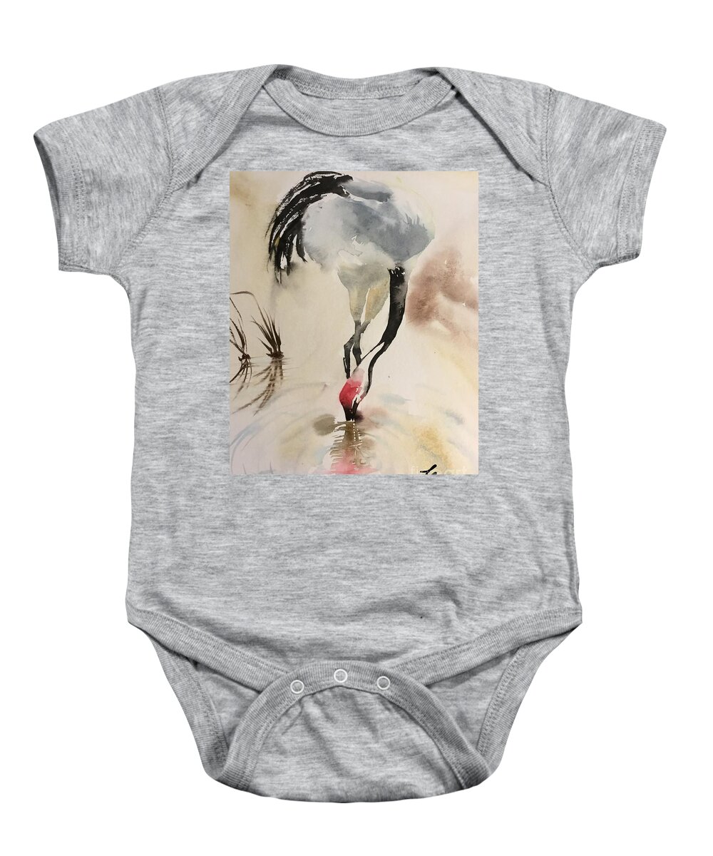 1712019 Baby Onesie featuring the painting 1712019 by Han in Huang wong