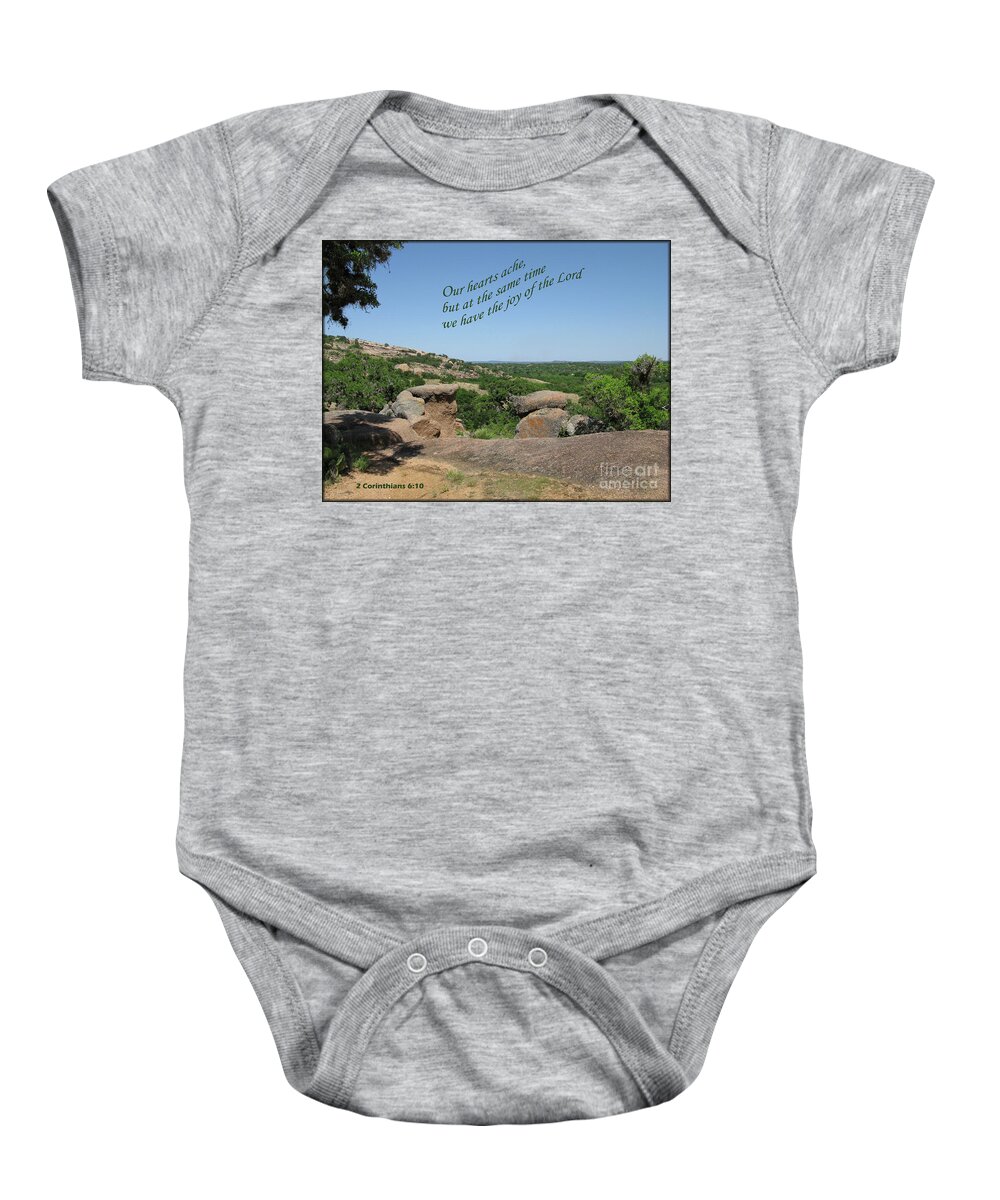  Baby Onesie featuring the mixed media 2 Cor 6 10 by Lori Tondini