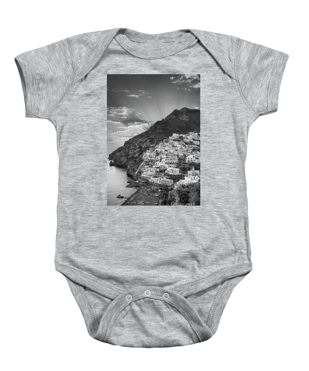 Amalfi Baby Onesie featuring the photograph Positano Sunset #2 by Inge Johnsson