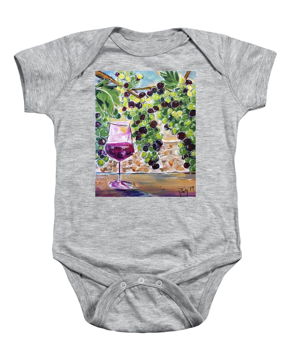 Wine Baby Onesie featuring the painting Summer Grapes by Roxy Rich