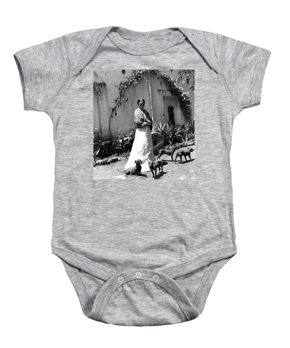 Art Baby Onesie featuring the photograph Frida Kahlo by Gisele Freund