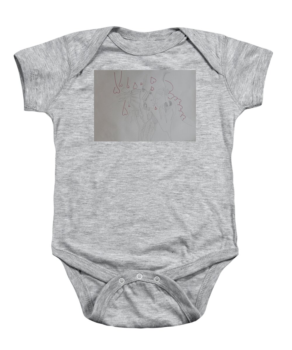 Jesus Christ Baby Onesie featuring the painting Love is All #3 by Gloria Ssali