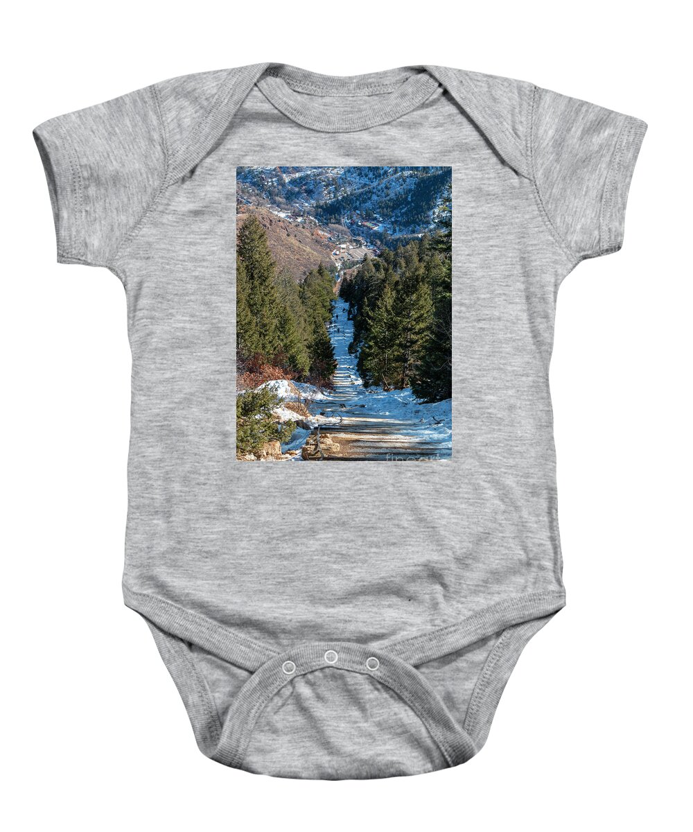 Incline Baby Onesie featuring the photograph Manitou Incline in Winter #4 by Steven Krull