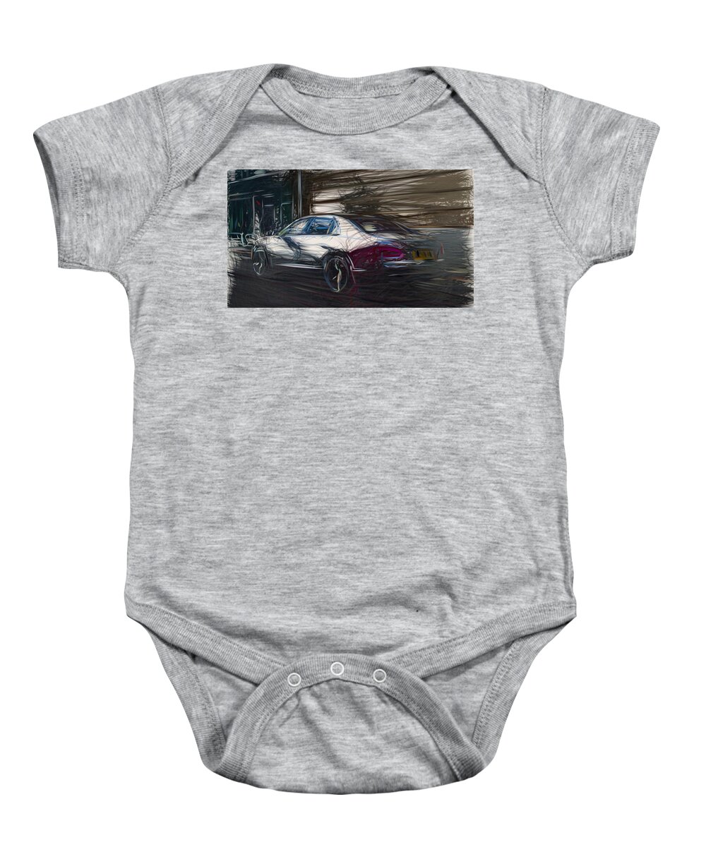 Bentley Baby Onesie featuring the digital art Bentley Flying Spur Drawing #5 by CarsToon Concept