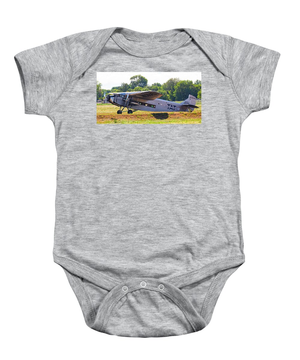 Ford Tri-motor Baby Onesie featuring the photograph Ford Tri-Motor Airplane #4 by Dart Humeston