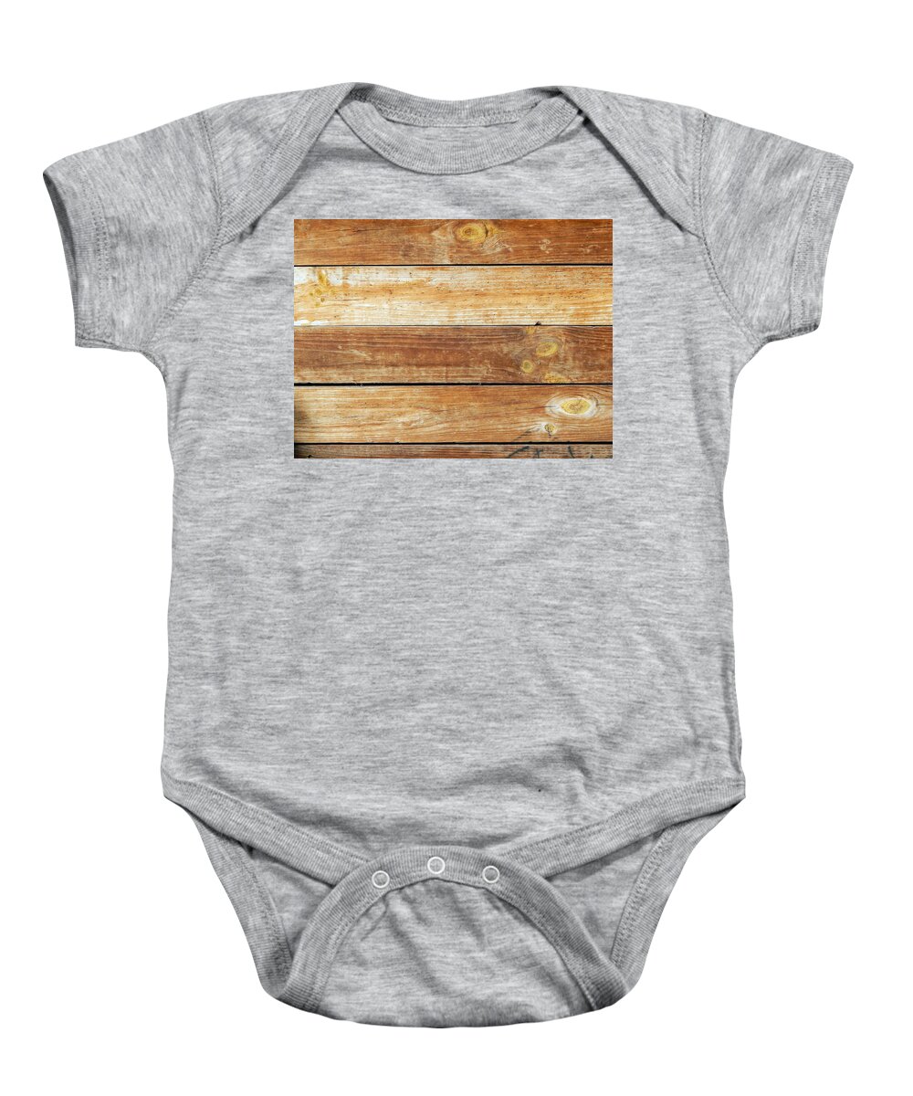 Wooden Baby Onesie featuring the photograph Wooden texture composition of wood #4 by Oleg Prokopenko