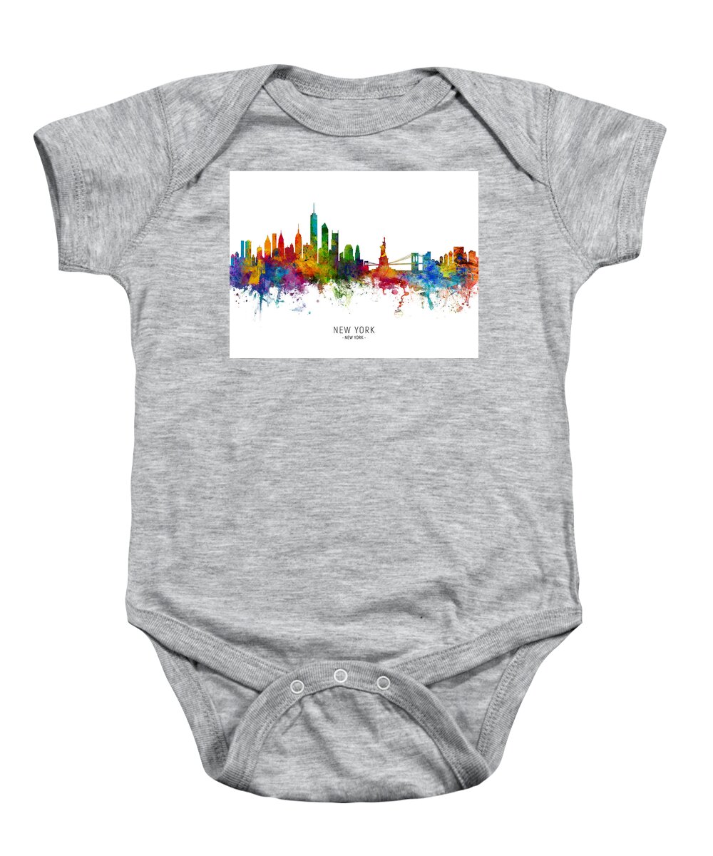 New York Baby Onesie featuring the photograph New York Skyline #44 by Michael Tompsett
