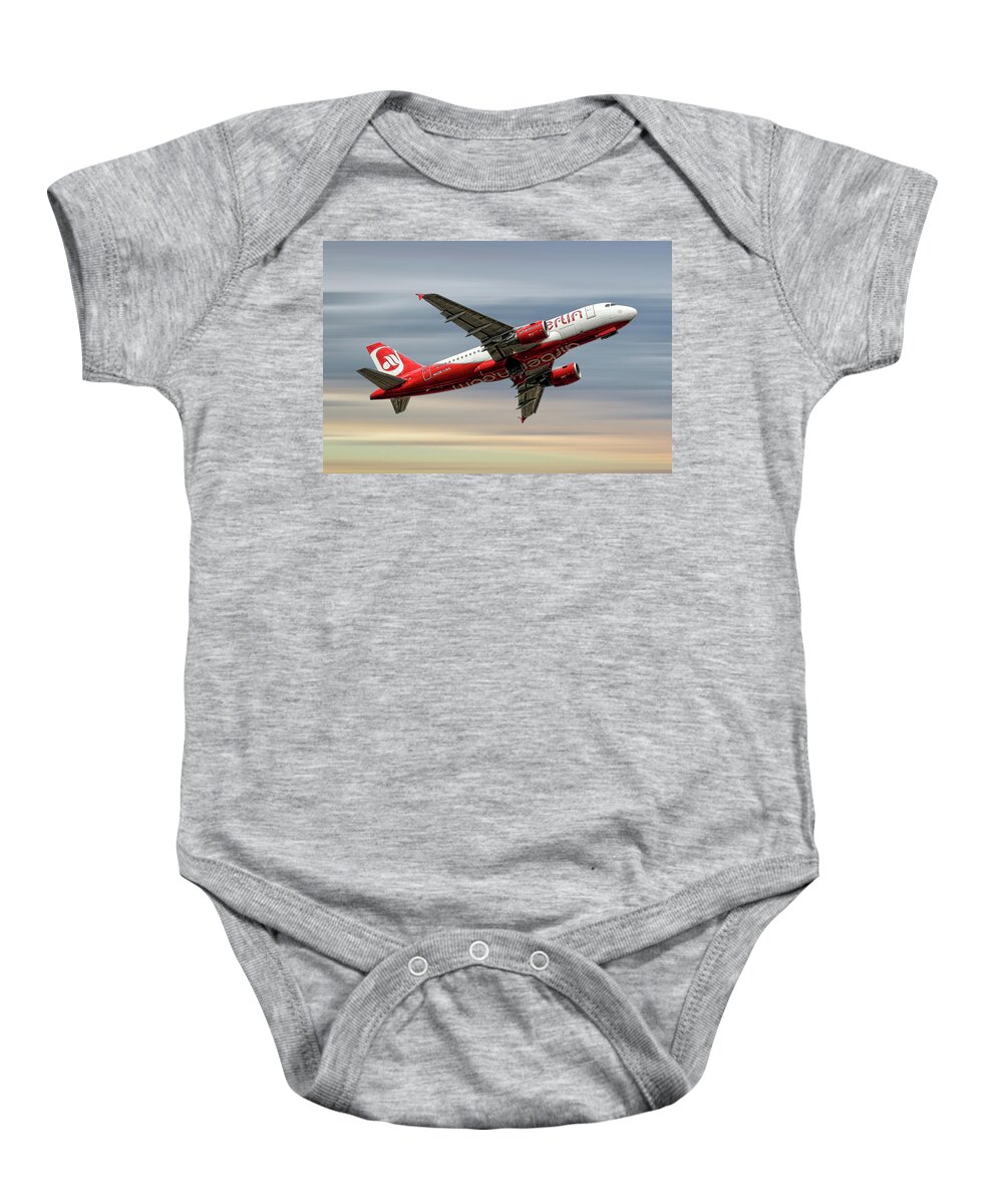Air Berlin Baby Onesie featuring the mixed media Air Berlin Airbus A319-112 #5 by Smart Aviation