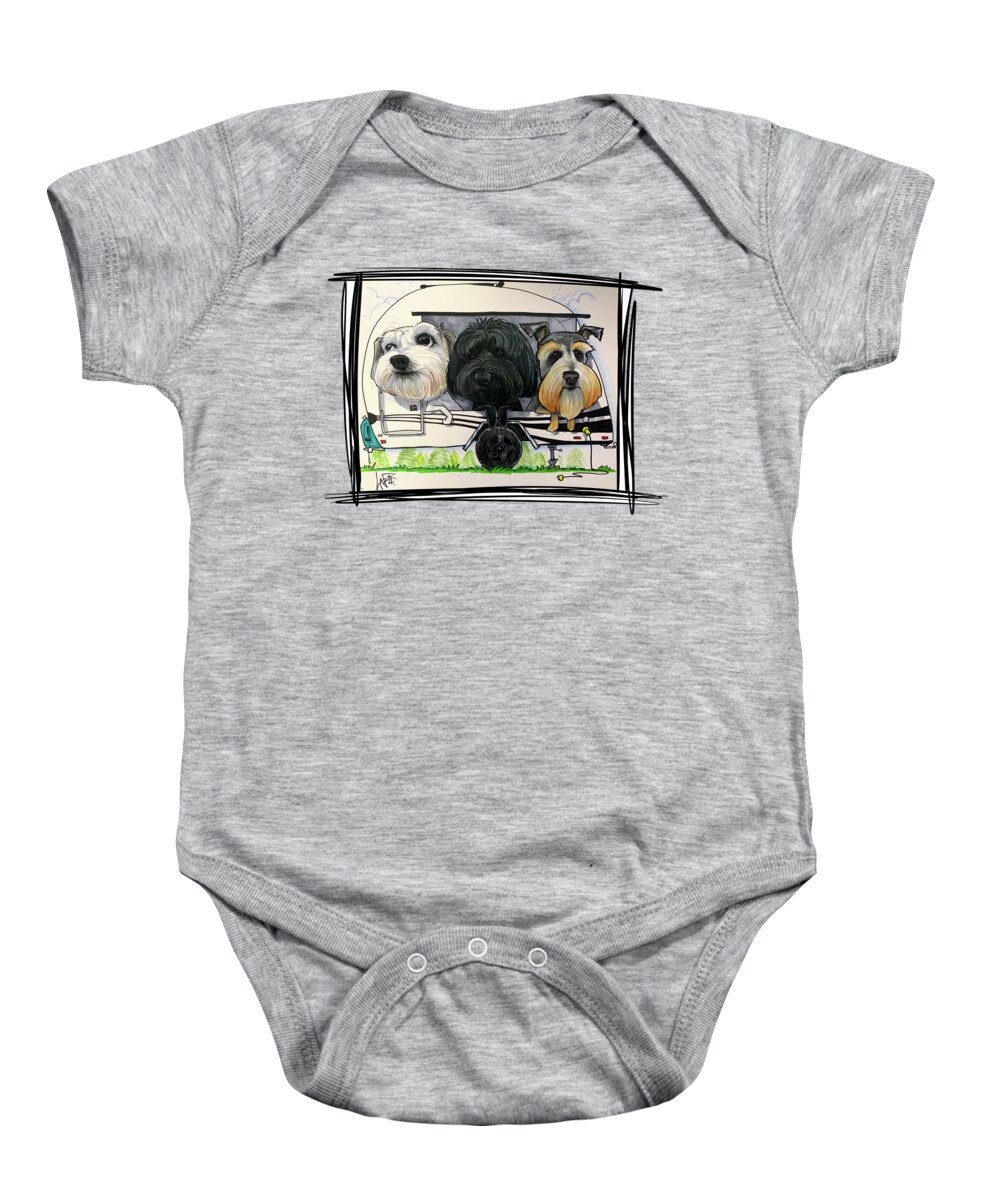 Sansone Baby Onesie featuring the drawing 5251 Sansone by Canine Caricatures By John LaFree