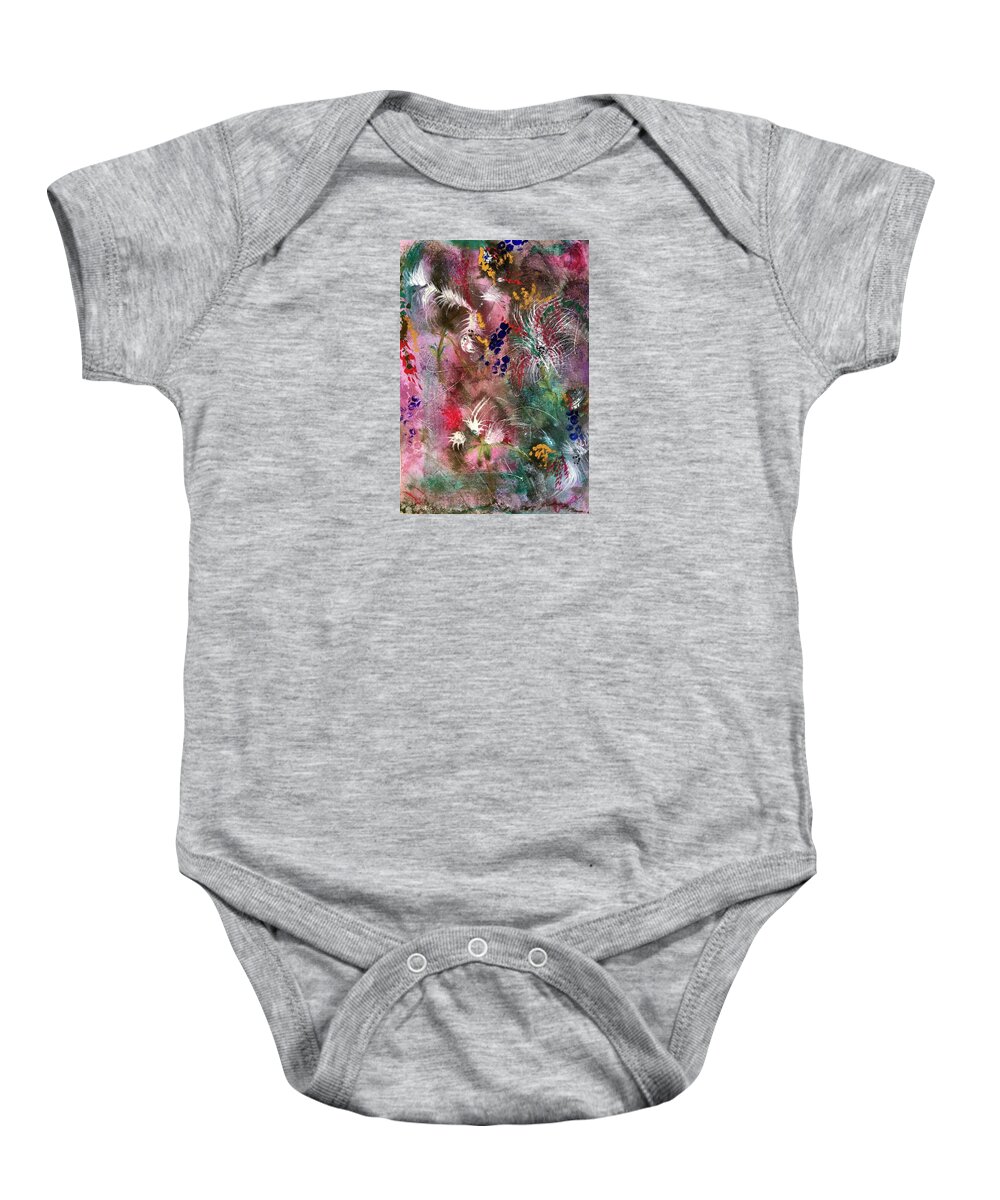 Acrylic Baby Onesie featuring the painting Abstract Floral by Laura Jaffe