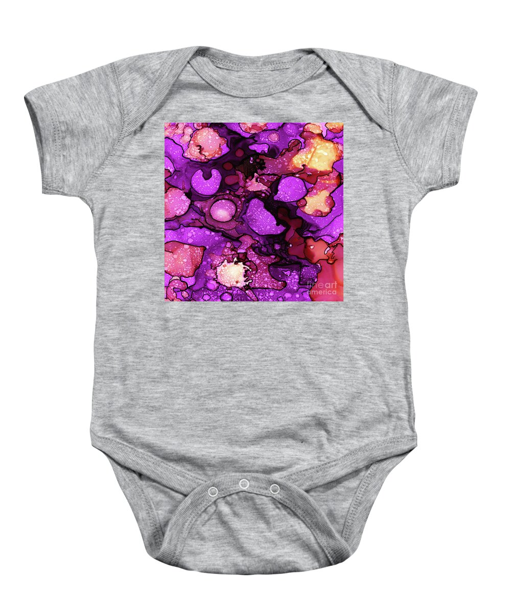 Abstract Baby Onesie featuring the painting Abstract Ink 14 by Amy E Fraser